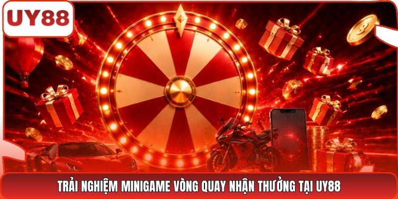 Trải nghiệm minigame vòng quay nhận thưởng tại UY88